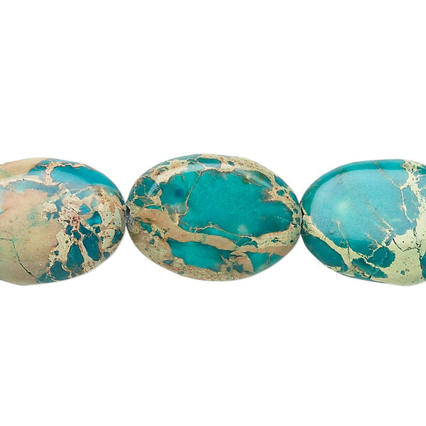 Magnesite 1pkg1, flat oval bead B grade, 15.5-16 inch 18x13mm image number 0