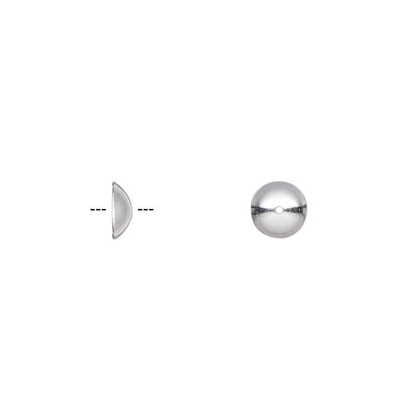 Bead cap, sterling silver-filled, 6x2mm round, fits 5-7mm bead. Sold per pkg of 10. image number 0