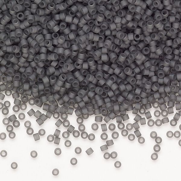 Seed bead, Miyuki Delica®, glass, pkg/50g, #11 round, opaque matte glazed luster grey. image number 0