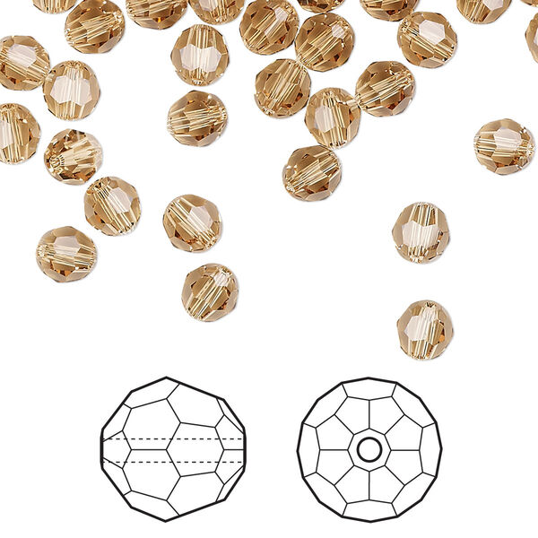 Bead 144pk light Colorado topaz, Crystal Passions® 5mm round 5000 image number 0