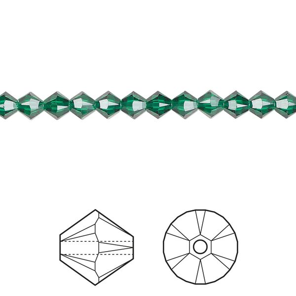 Bead 144pk majestic green, Crystal Passions® 4mm bicone 5328 image number 0