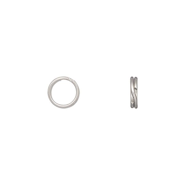 Split ring, stainless steel, 7.5mm round with 5.8mm inside diameter. Sold per pkg of 50. image number 0