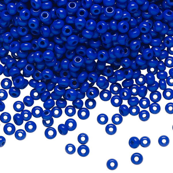 Seed bead, Preciosa Ornela Czech glass, pkg/500g, #8 rocaille, opaque lapis blue, (33060). image number 0