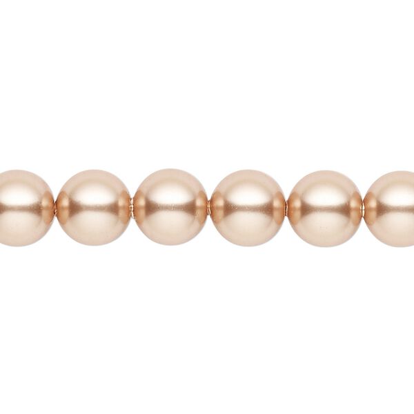 Pearl 50pk rose gold, Crystal Passions® 8mm round 5810 image number 0