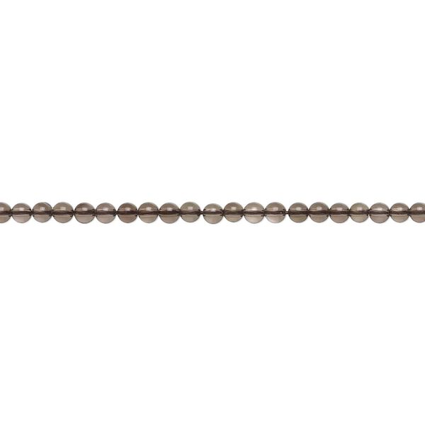 Smoky quartz 1pkg1, round bead 15.5-16 inch 2mm image number 0