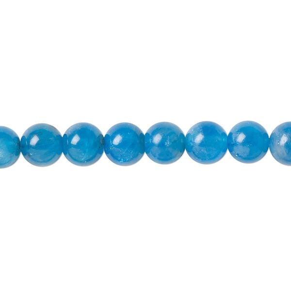 Blue apatite 1pkg1, round bead natural 8 inch 6-6.5mm image number 0