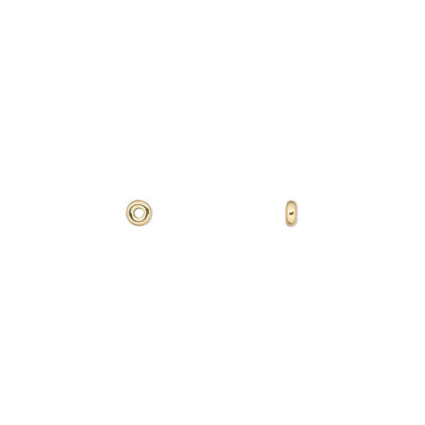 Bead, 14Kt gold, 2.5x1mm rondelle. Sold per pkg of 10. image number 0