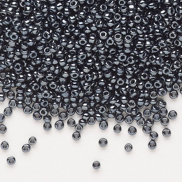 Seed bead, Dyna-Mites™, glass, pkg/40g, #11 round, opaque iris silver, (928 11/0 RR). image number 0
