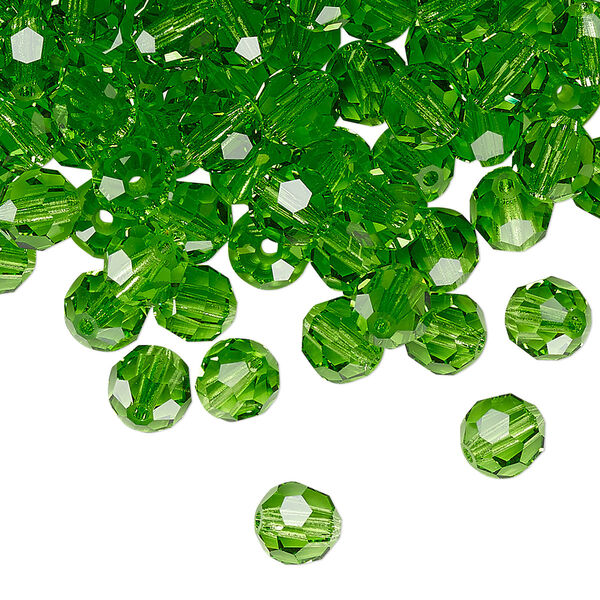 Bead 144pk peridot, Preciosa Czech crystal 6mm round image number 0