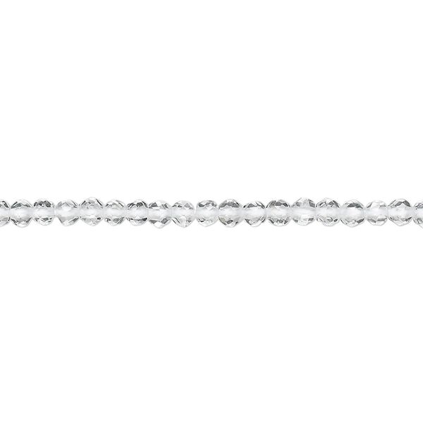 Quartz crystal 1pkg1, hand-cut faceted round bead natural 15.5-16 inch 2.5mm image number 0