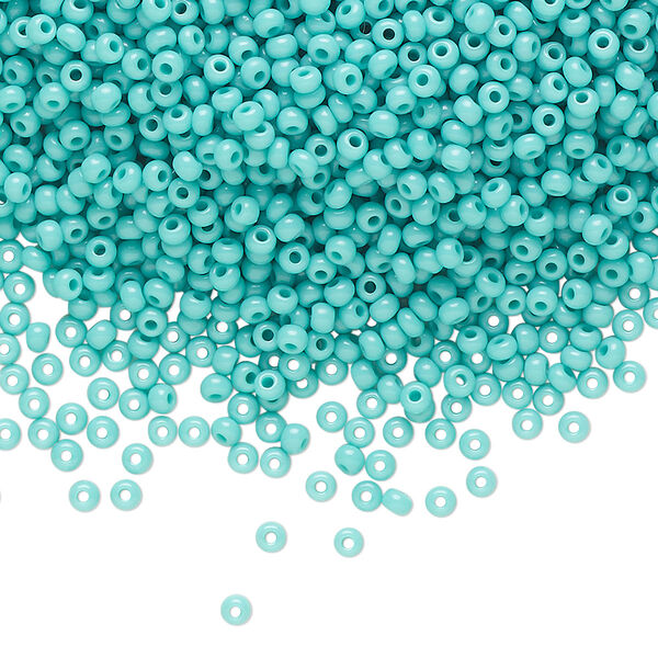 Seed bead, Preciosa Ornela Czech glass, pkg/500g, #11 rocaille, opaque seafoam green, (63130). image number 0