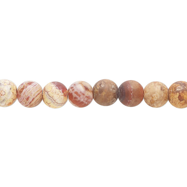 Fire crackle agate 1pkg1, matte round bead 15.5-16 inch 5.5-6mm image number 0