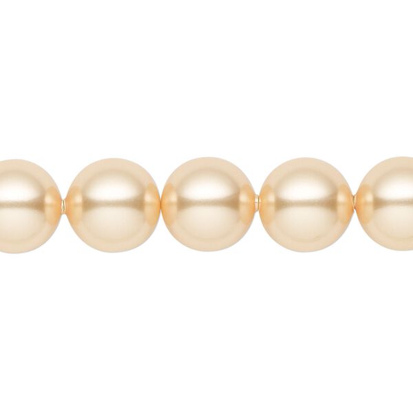 Pearl 25pk gold, Crystal Passions® 10mm round 5810 image number 0