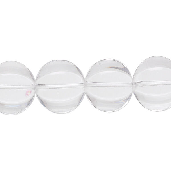 Quartz crystal 1pkg1, hand-cut corrugated round bead natural 15.5 inch 12mm image number 0