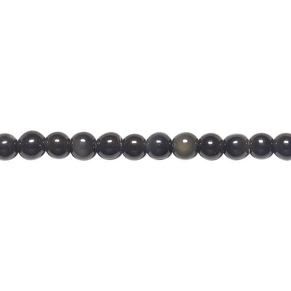 Rainbow obsidian 1pkg1, round bead natural 15.5-16 inch 4mm image number 0