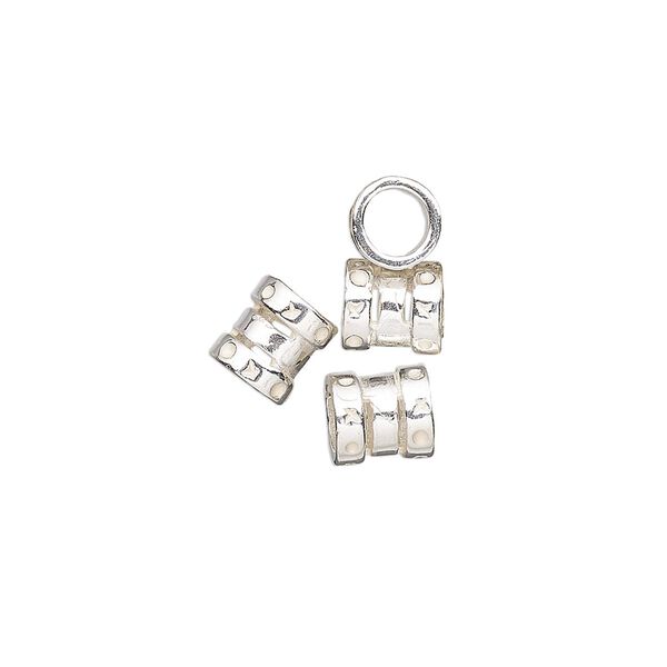 Crimp, JBB Findings, sterling silver, 7x6mm tube, 4mm inside diameter. Sold per pkg of 4. image number 0