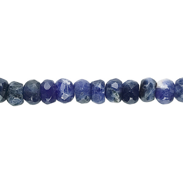 Sodalite 1pkg1, faceted rondelle bead natural 15.5-16 inch 6x4mm image number 0