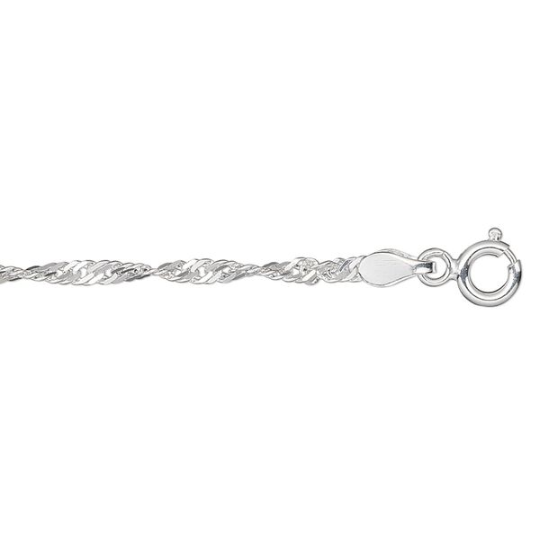 Chain, sterling silver, 2.3mm twisted Singapore, 36 inches. Sold individually. image number 0