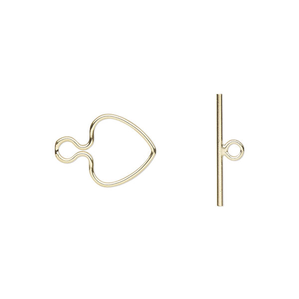 Clasp, toggle, 14Kt gold-filled, 11x10mm heart. Sold individually. image number 0