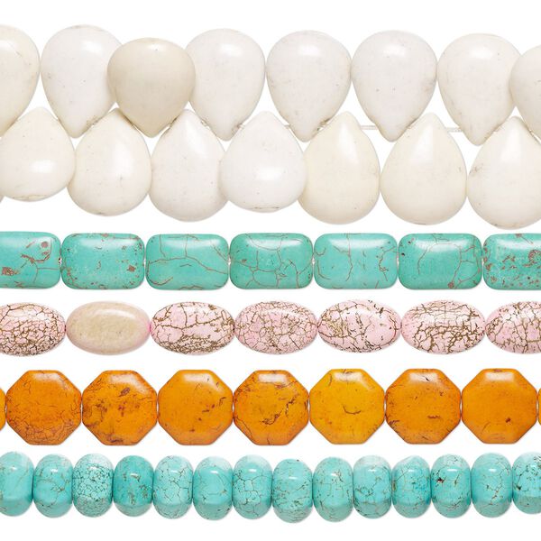 Magnesite 1pkg5, mixed shape bead 15 inch mix 20x14mm-30x20mm image number 0