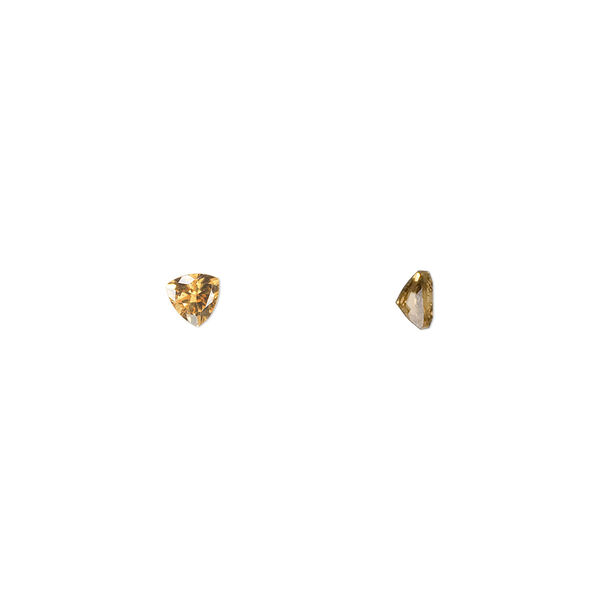 Citrine 1pkg2, hand-cut faceted triangle gem 4mm image number 0