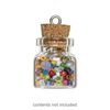 Component, glass / cork / nickel-finished steel, clear, 20x19mm bottle with stopper and screw eye. Sold per pkg of 100. image number 0