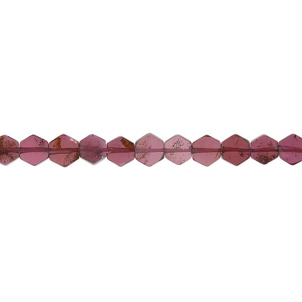 Garnet 1pkg1, hand-cut flat hexagon bead 15.5-16 inch 4x1mm-5x4mm image number 0