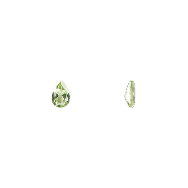 Peridot 1pkg4, hand-cut faceted pear gem natural 6x4mm image number 0