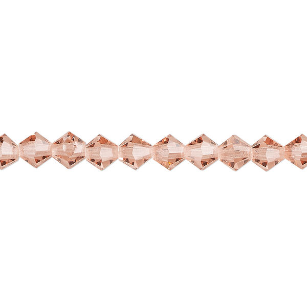 Bead 144pk rose peach, Preciosa Czech crystal 5mm bicone image number 0