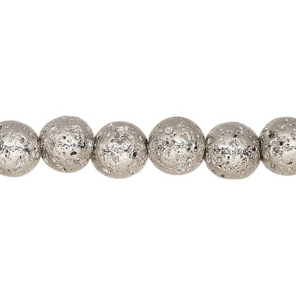 Lava rock 1pkg1, electrocoated round bead 15.5-16 inch 7-8mm image number 0