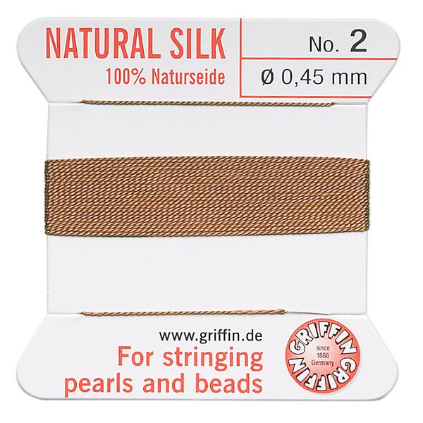 Thread, Griffin, silk, cornelian, size #2. Sold per 2-meter card (approximately 78 inches). image number 0