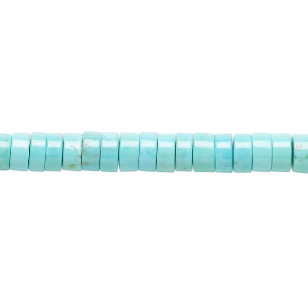 Sleeping beauty turquoise 1pkg1, heishi bead natural B+ grade, 15.5-16 inch 5x1.5mm-6x3mm image number 0