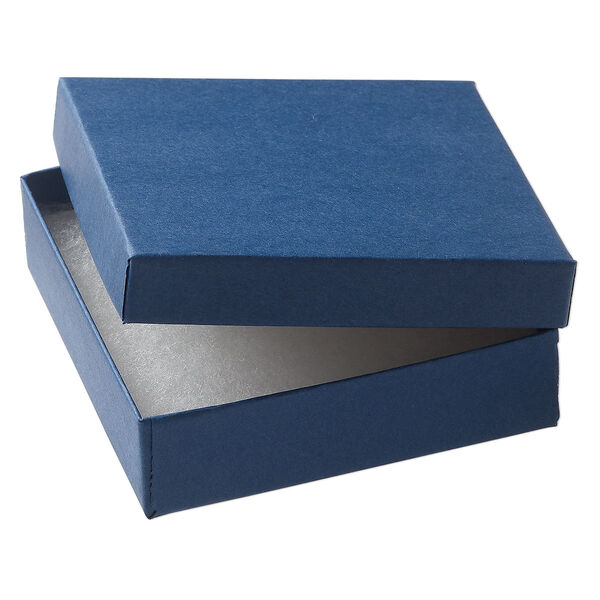 Paper / "cotton" (polyester) 1pkg6, square box blue 3.5x3.5x1 inch image number 0