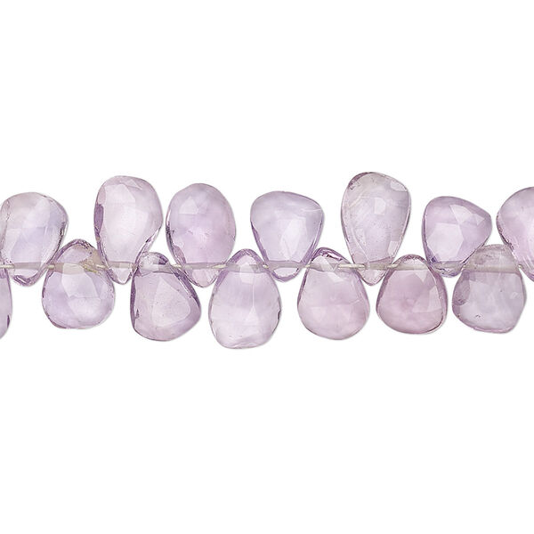 Amethyst 1pkg1, hand-cut top-drilled faceted puffed teardrop bead natural 9 inch 7x5mm-11x6mm image number 0