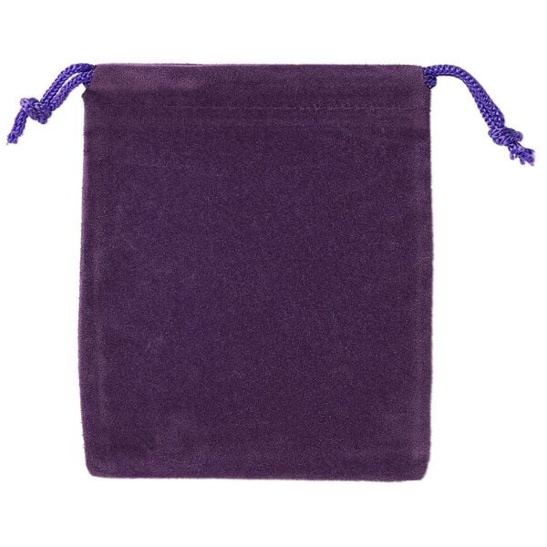 Pouch, velveteen and cotton, purple, 4x3-inch rectangle with drawstring closure. Sold per pkg of 25. image number 0