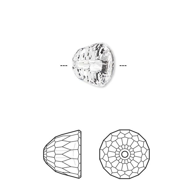 Bead 6pk crystal, Crystal Passions® 10x8mm dome small 5542 image number 0