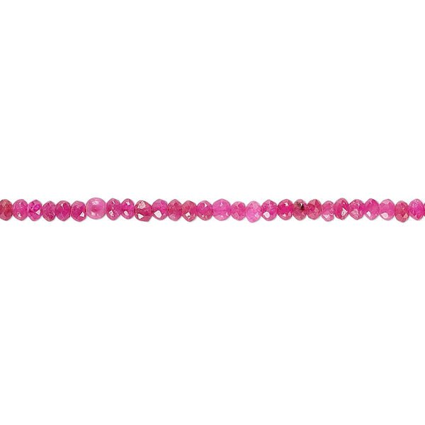 Ruby 1pkg1, hand-cut faceted rondelle bead 7 inch 2x1mm-2x2mm image number 0