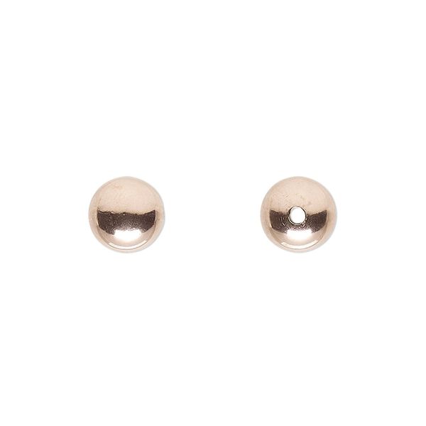 Bead, 14Kt rose gold-filled, 8mm seamless round. Sold per pkg of 10. image number 0