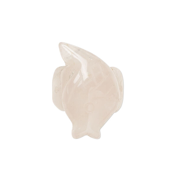 Rose quartz 1pkg1, carved leaf ring natural 26x17mm-28x18mm image number 0