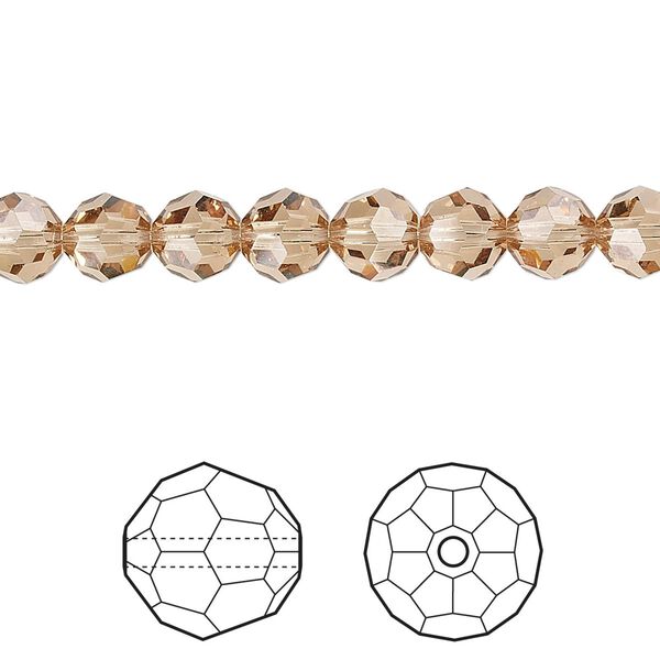 Bead 12pk light Colorado topaz, Crystal Passions® 6mm round 5000 image number 0