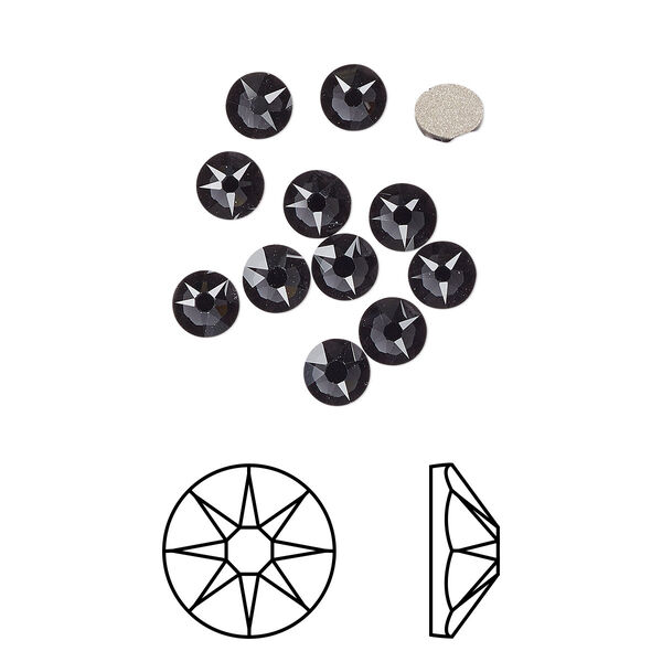 Flat back 144pk graphite foil back, Crystal Passions® 3.8-4mm rose round SS16 2088 image number 0