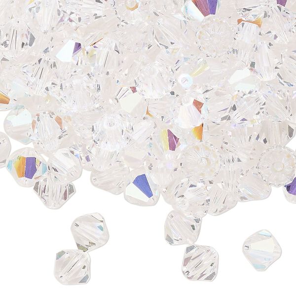 Bead 288pk crystal glitter, Preciosa Czech crystal 6mm bicone image number 0