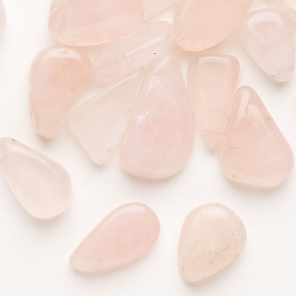 Rose quartz 1pkg24, top-drilled Hawaiian chip bead natural C grade, extra-large image number 0