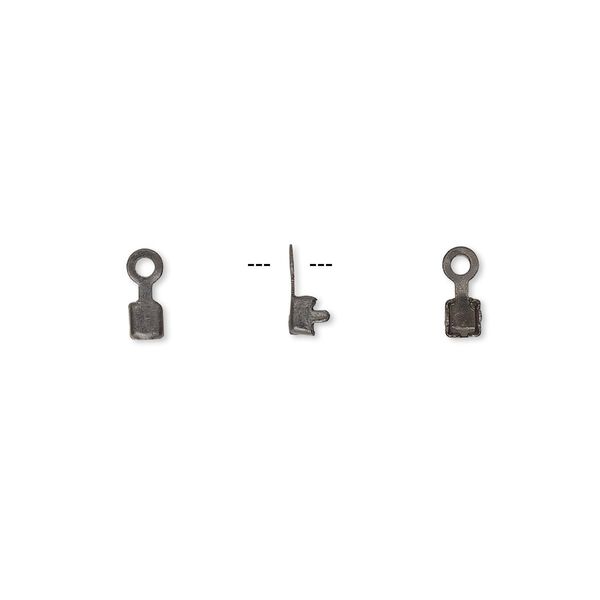 Connector, gunmetal-finished brass, 2.5x2.5mm, fits 2mm cupchain. Sold per pkg of 50. image number 0