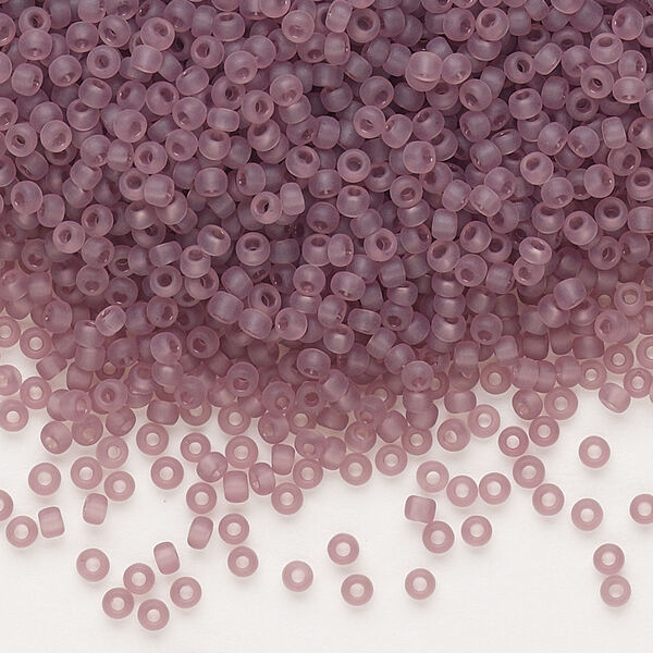 Seed bead, Dyna-Mites™, glass, pkg/1/2kg, #11 round, translucent matte light purple, (10MA 11/0 RR). image number 0