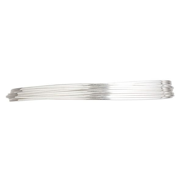 Wire, sterling silver, full-hard, half-round, 24 gauge. Sold per pkg of 5 feet. image number 0
