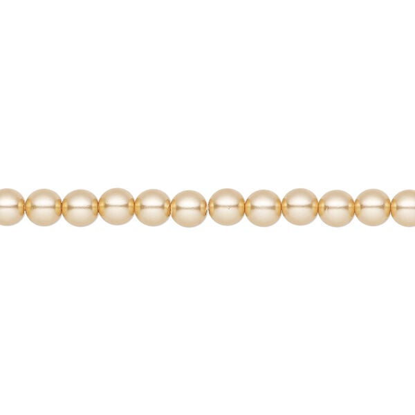Pearl 600pk gold, Preciosa Czech crystal 4mm round image number 0
