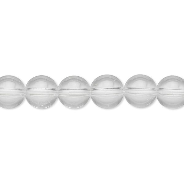 Quartz crystal 1pkg1, round bead natural 8 inch 8mm image number 0