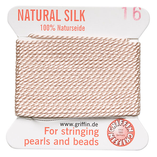 Thread, Griffin, silk, light pink, size #16. Sold per 2-meter card (approximately 78 inches). image number 0
