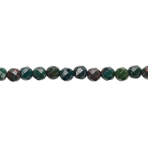 Indian bloodstone 1pkg1, faceted round bead natural 8 inch 4mm image number 0
